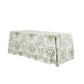 Leaf Branch Reversible Jacquard Tablecloth 90"x132" Rectangle - Reversed Olive Green Angled Shot