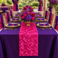 Leaf Petal Taffeta Table Runner - Fuchsia
