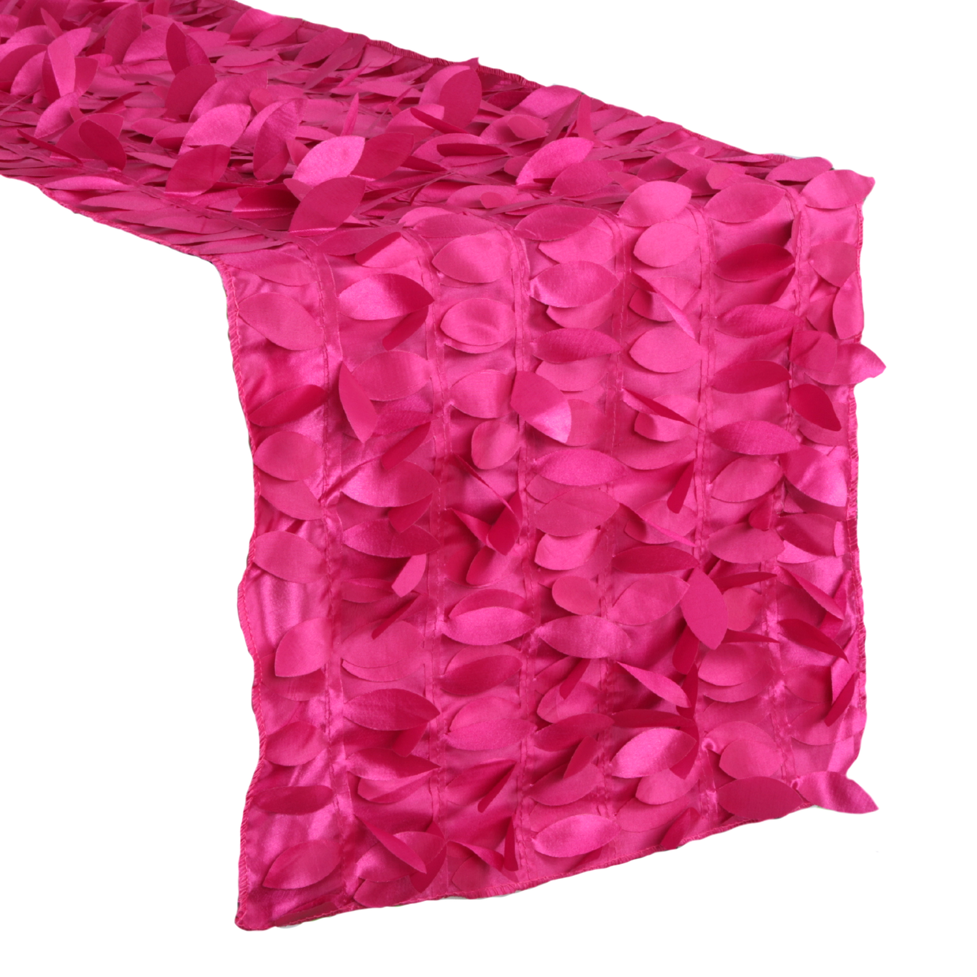Leaf Petal Taffeta Table Runner - Fuchsia