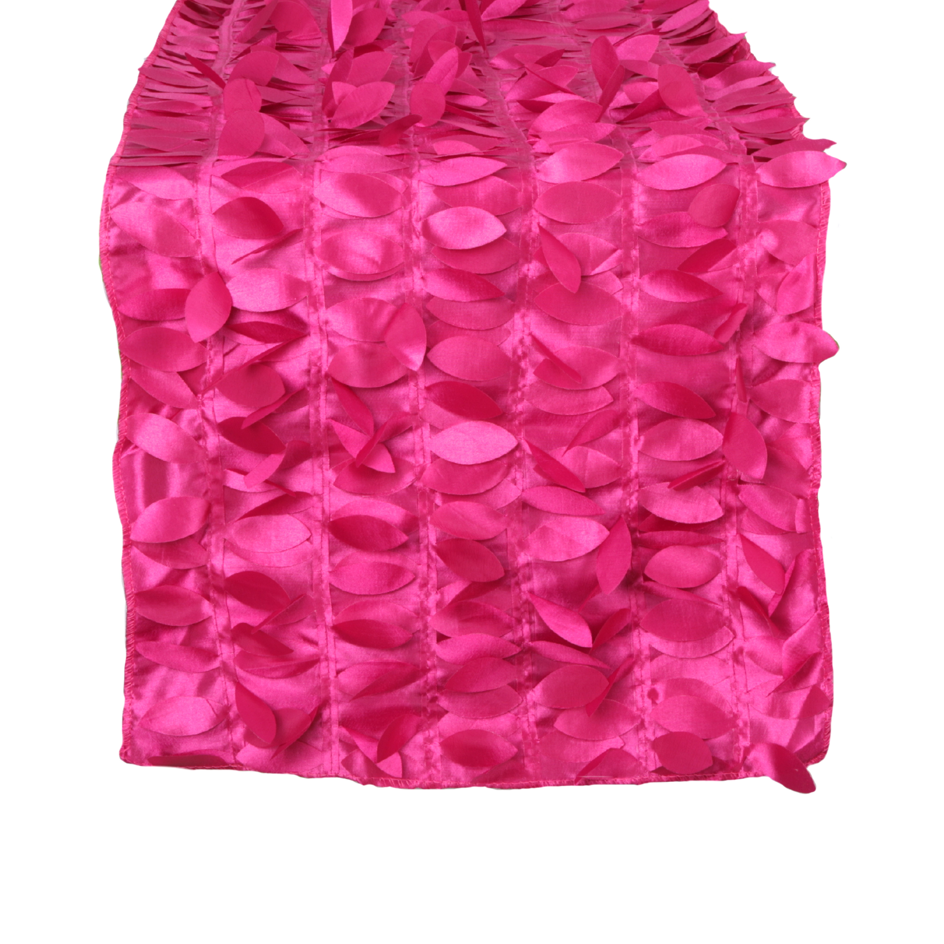 Leaf Petal Taffeta Table Runner - Fuchsia