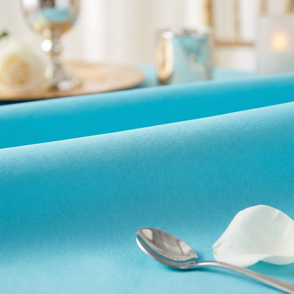 Aqua Blue Premium Polyester 108" Round Tablecloth | Wedding | Event | Wholesale by CV Linens