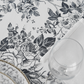 French Toile 108" Round Tablecloth - Black - CV Linens