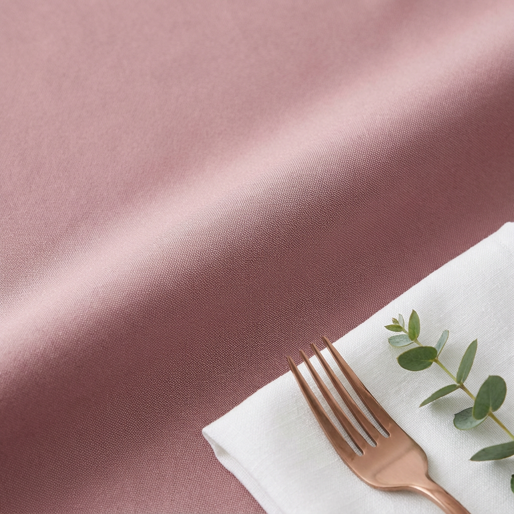 Premium Polyester 108" Round Tablecloth - Dusty Rose/Mauve - CV Linens