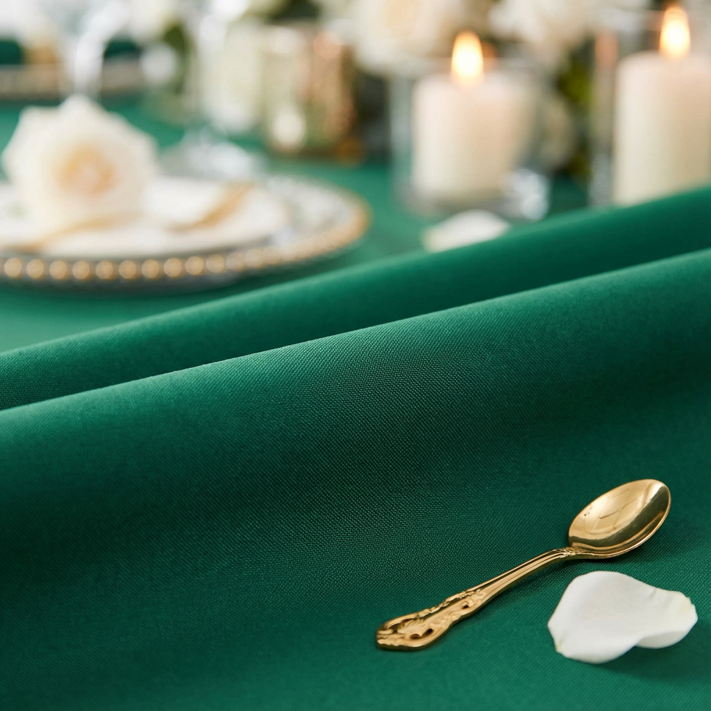 Emerald Green Premium Polyester 108" Round Tablecloth | Wedding | Event | Wholesale by CV Linens