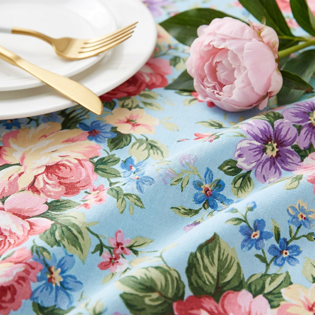English Garden Floral 108" Round Tablecloth - CV Linens