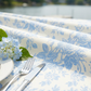 French Toile 108" Round Tablecloth - Baby Blue - CV Linens