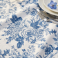 French Toile 108" Round Tablecloth - Blue - CV Linens