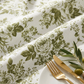 French Toile 108" Round Tablecloth - Olive Green - CV Linens