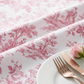 French Toile 108" Round Tablecloth - Pink - CV Linens