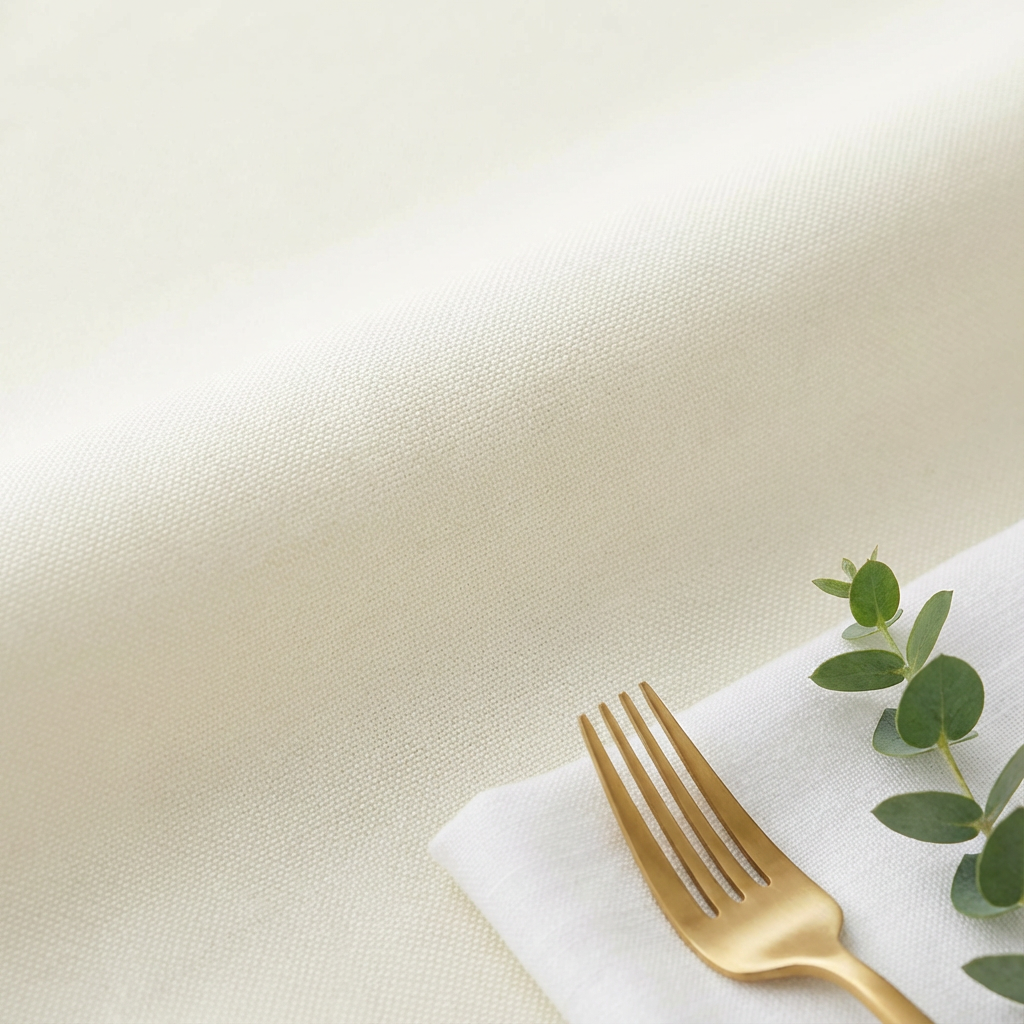 Economy Polyester Tablecloth 108" Round - Ivory - CV Linens