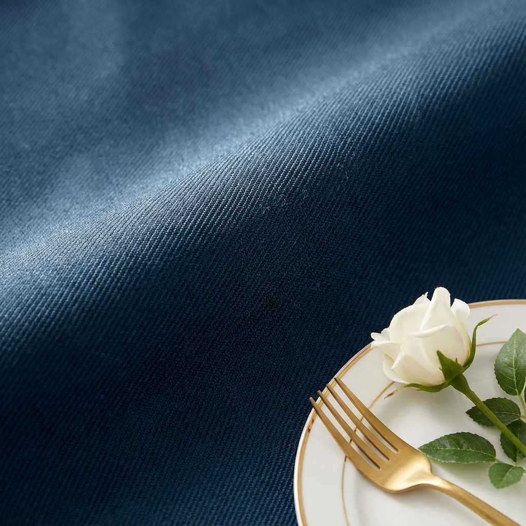 Premium Polyester 108" Round Tablecloth - Navy Blue - CV Linens