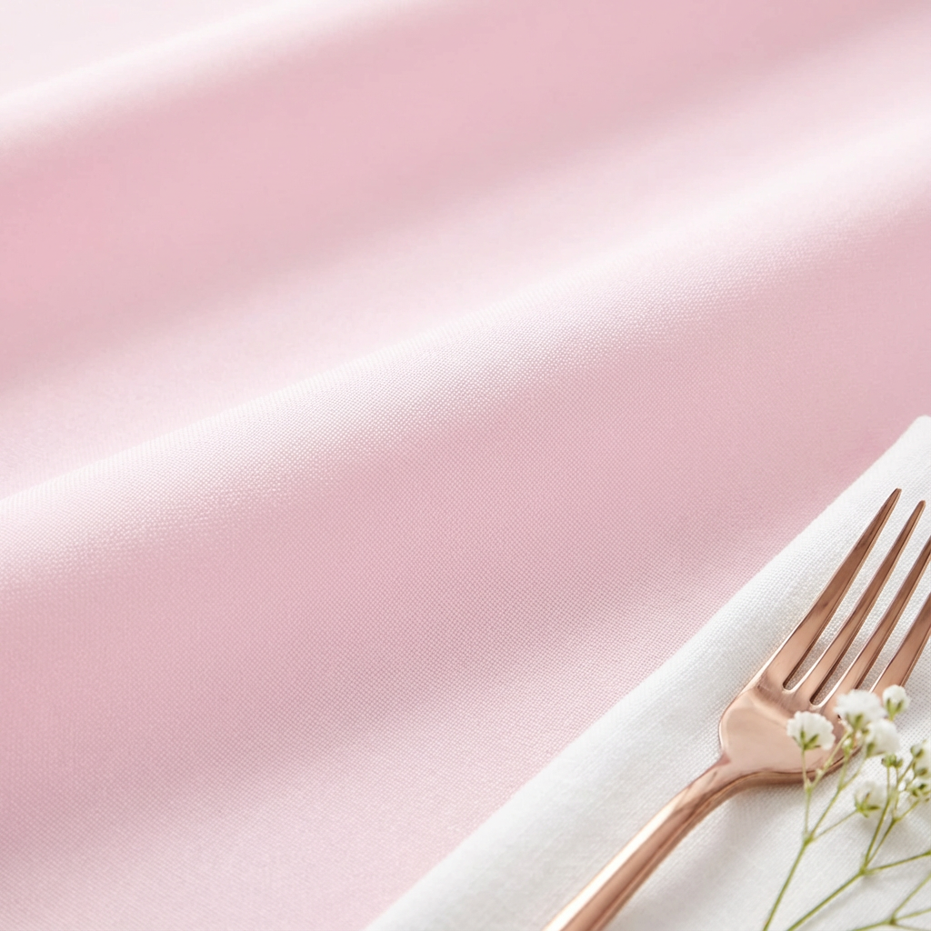 Premium Polyester 108" Round Tablecloth - Pastel Pink - CV Linens