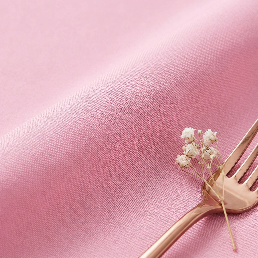 Premium Polyester 108" Round Tablecloth - Pink - CV Linens