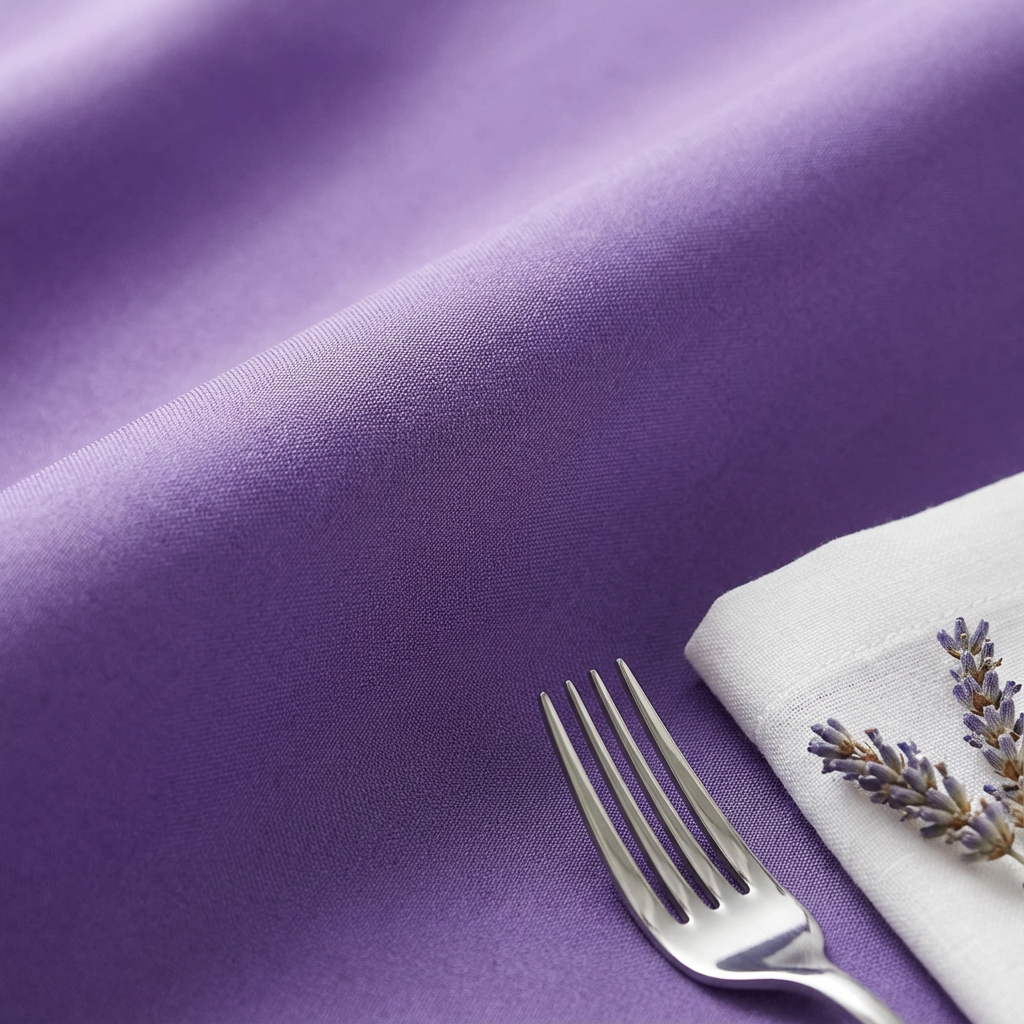 Premium Polyester 108" Round Tablecloth - Purple - CV Linens