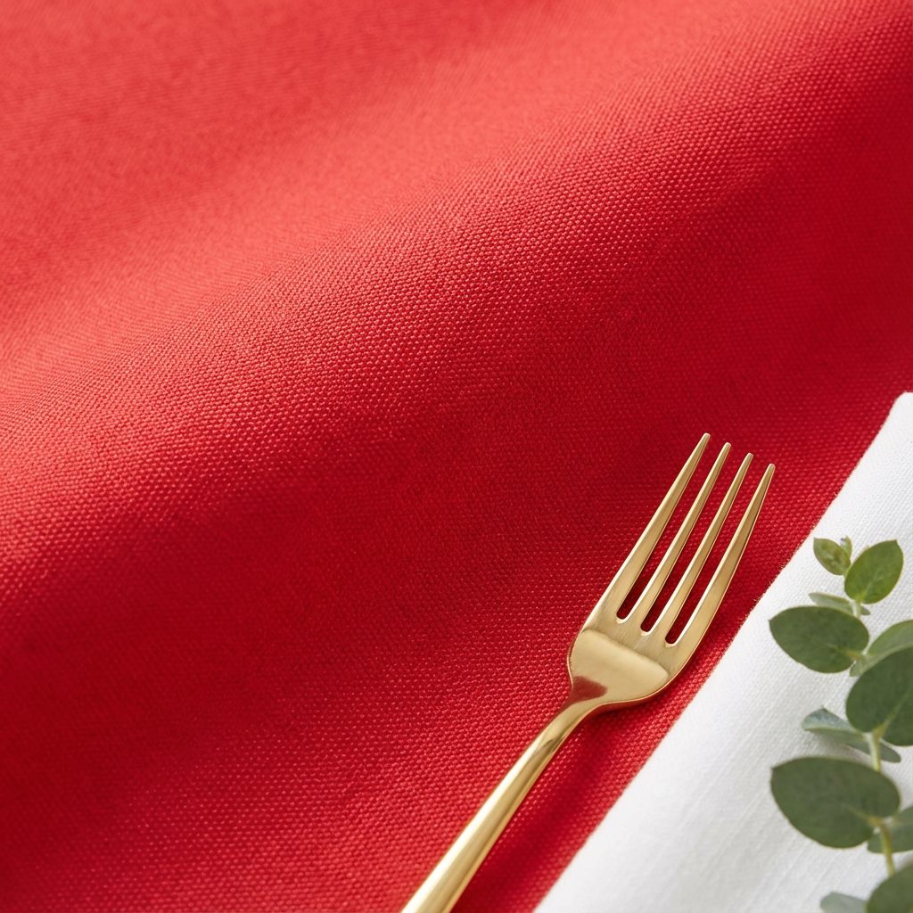 Premium Polyester 108" Round Tablecloth - Red - CV Linens