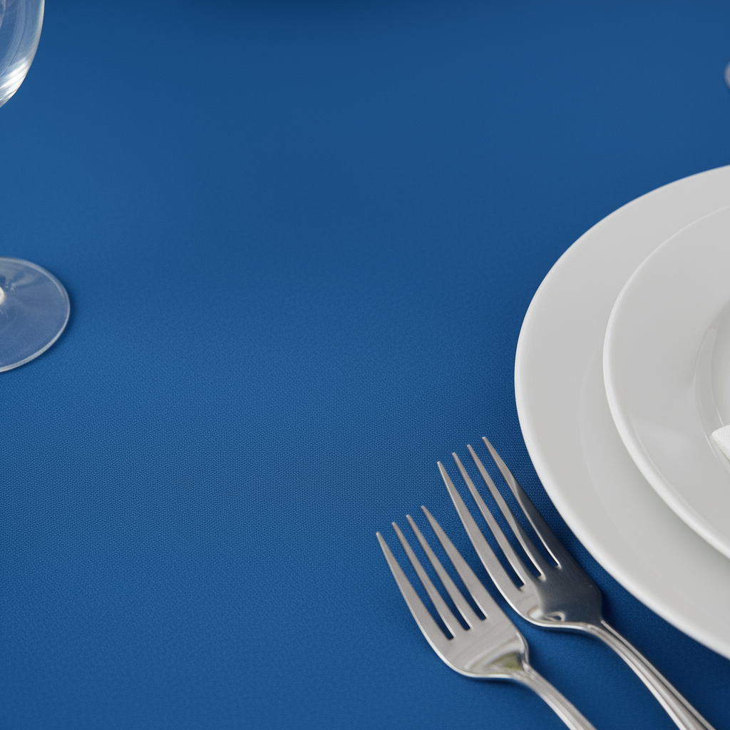 Royal Blue Economy Polyester 120" Round Tablecloth | Wedding | Event | Wholesale by CV Linens