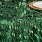 Leaf Petal Taffeta Round 120" Tablecloth - Emerald Green - CV Linens