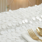 Large Payette Sequin Round 120" Tablecloth - White - CV Linens