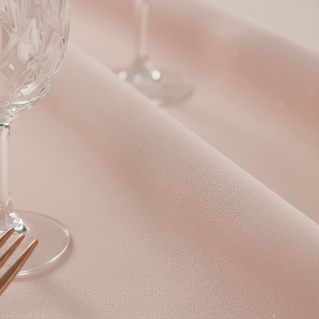 Blush/Rose Gold Premium Polyester Round Tablecloth Size: 120 in | Wedding | Event | Wholesale by CV Linens