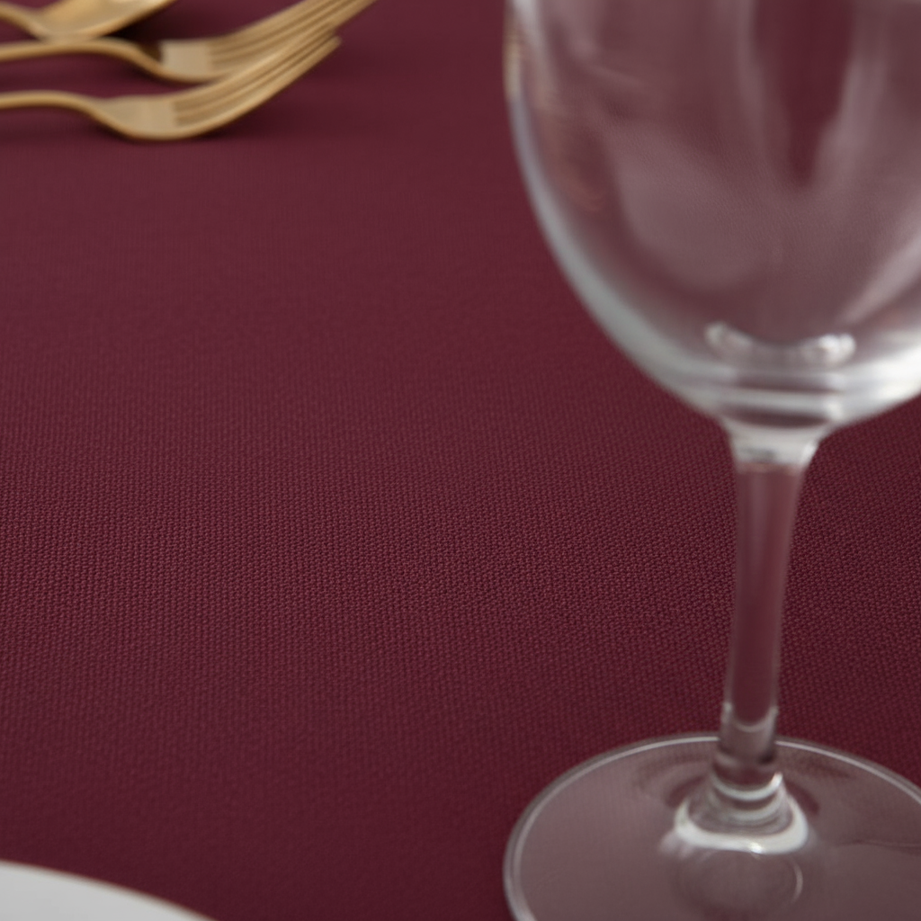 Burgundy Premium Polyester Round Tablecloth Size: 120 in | Wedding | Event | Wholesale by CV Linens