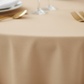 Champagne Economy Polyester 120" Round Tablecloth | Wedding | Event | Wholesale by CV Linens