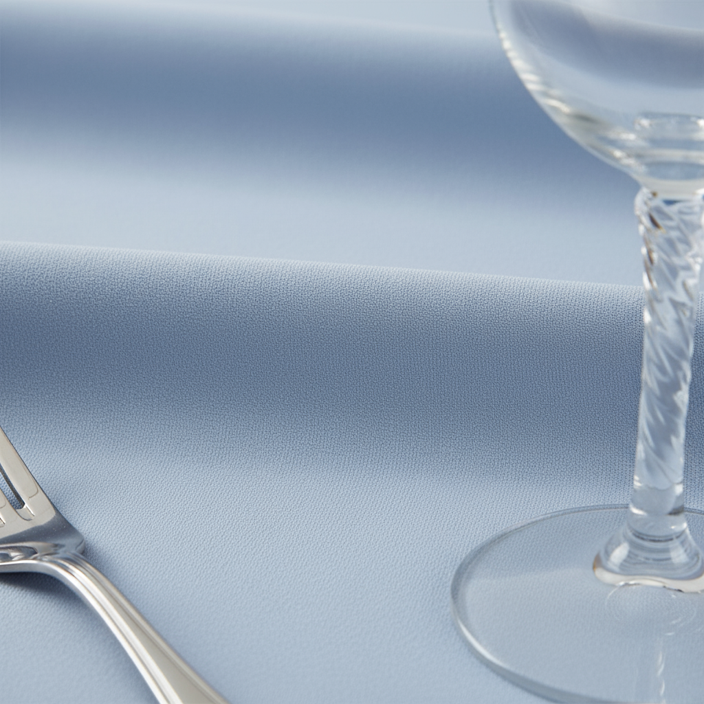 Dusty Blue Premium Polyester Round Tablecloth Size: 120 in | Wedding | Event | Wholesale by CV Linens