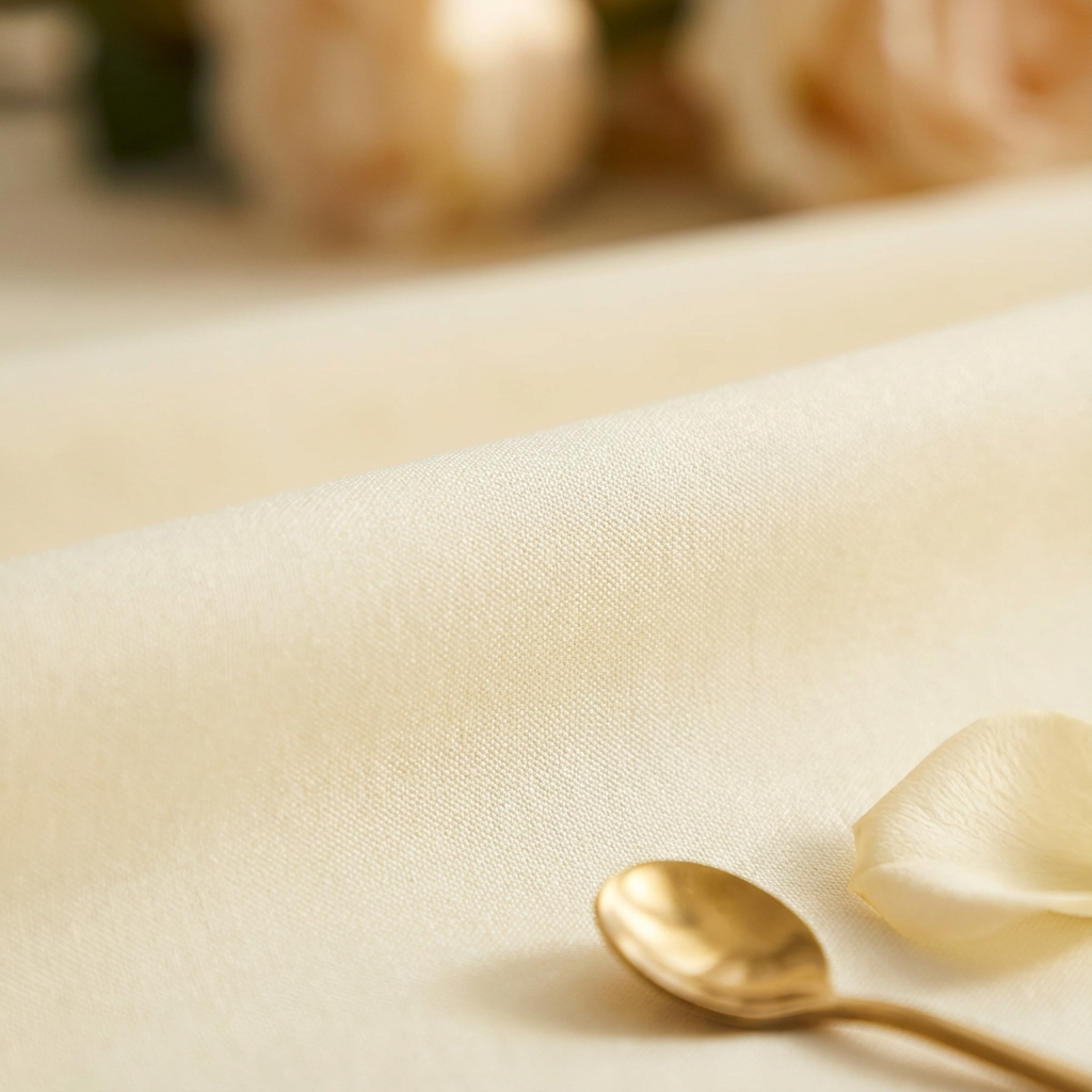 Ivory Premium Polyester 120" Round Tablecloth | Wedding | Event | Wholesale by CV Linens