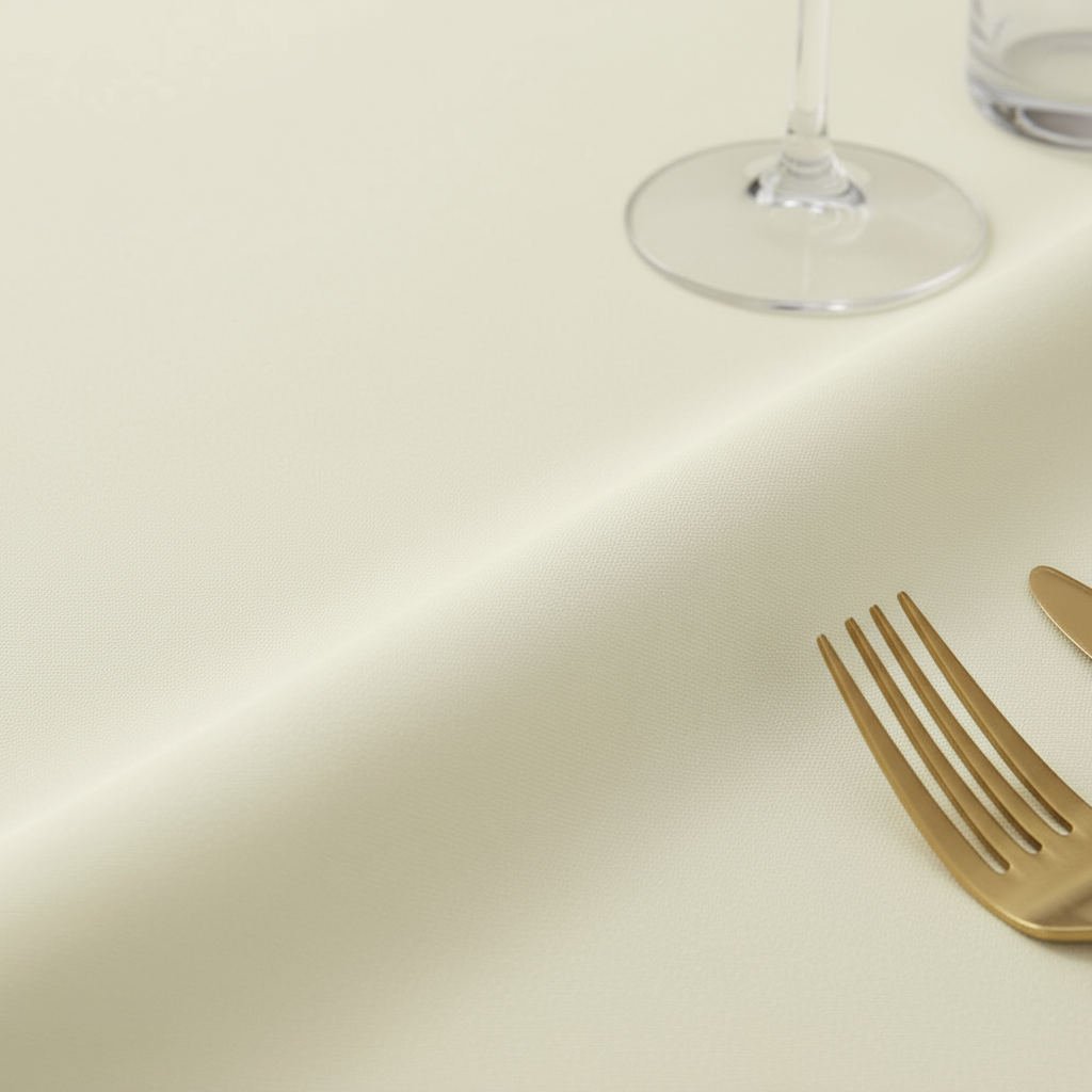 Light Ivory/Off White Premium Polyester 120" Round Tablecloth | Wedding | Event | Wholesale by CV Linens