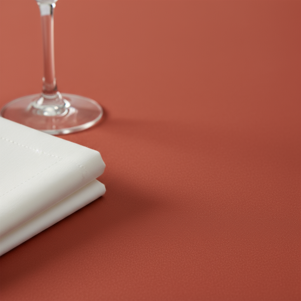 Rust Premium Polyester Round Tablecloth Size: 120 in | Wedding | Event | Wholesale by CV Linens