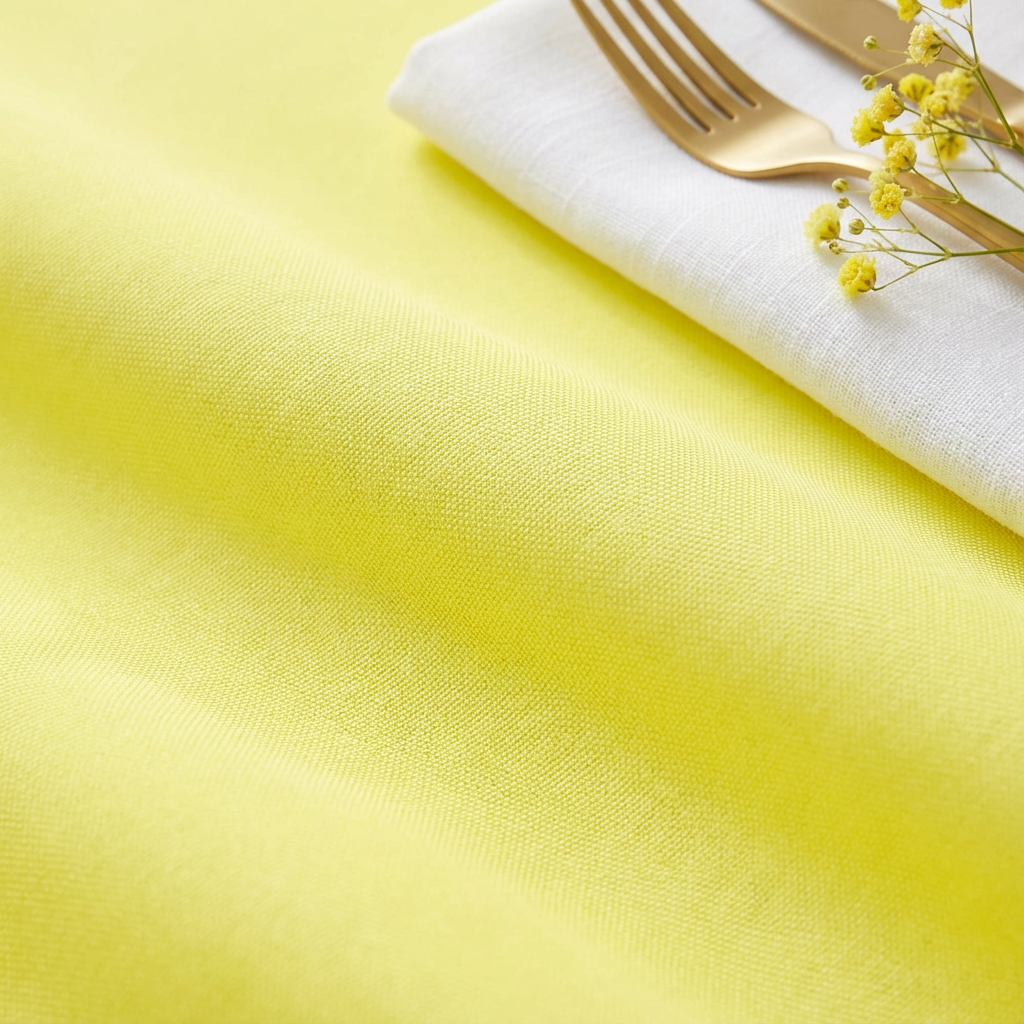 Yellow Premium Polyester 120" Round Tablecloth | Wedding | Event | Wholesale by CV Linens