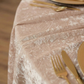 Velvet 120" Round Tablecloth - Beige - CV Linens