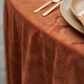 Velvet 120" Round Tablecloth - Terracotta - CV Linens