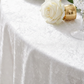 Velvet 120" Round Tablecloth - White - CV Linens