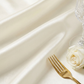Lamour Satin 132" Round Tablecloth - Ivory - CV Linens
