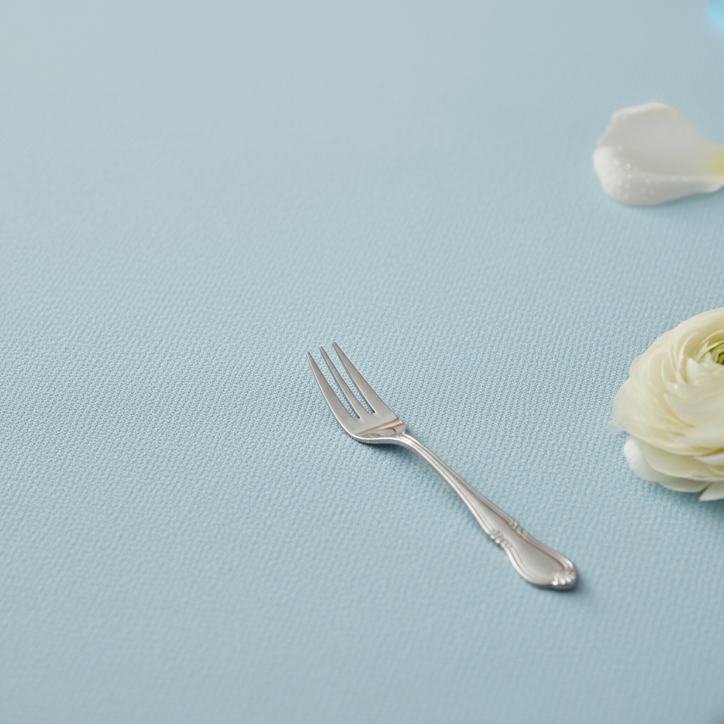 Baby Blue Premium Polyester 132" Round Tablecloth | Wedding | Event | Wholesale by CV Linens