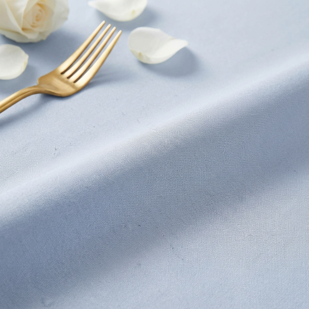 Dusty Blue Premium Polyester 132" Round Tablecloth | Wedding | Event | Wholesale by CV Linens