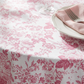 Pink French Toile Round Tablecloth Size: 132 in | Polyester | Wedding | Event | Wholesale by CV Linens
