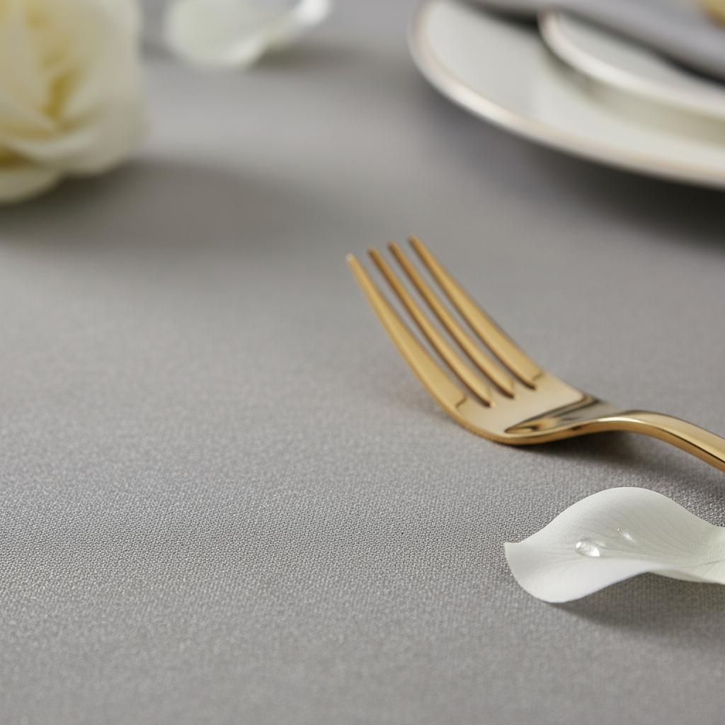 Gray/Silver Premium Polyester 132" Round Tablecloth | Wedding | Event | Wholesale by CV Linens