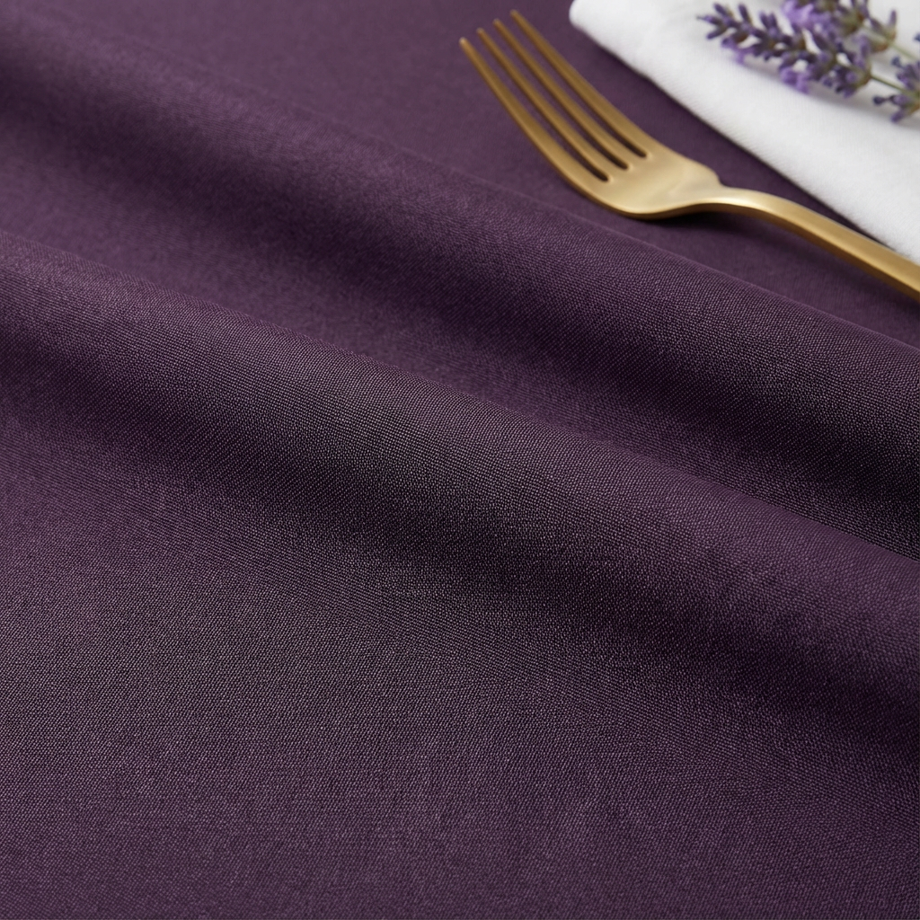 Eggplant/Plum Round Premium Polyester Tablecloth Size: 132 in | Wedding | Event | Wholesale by CV Linens