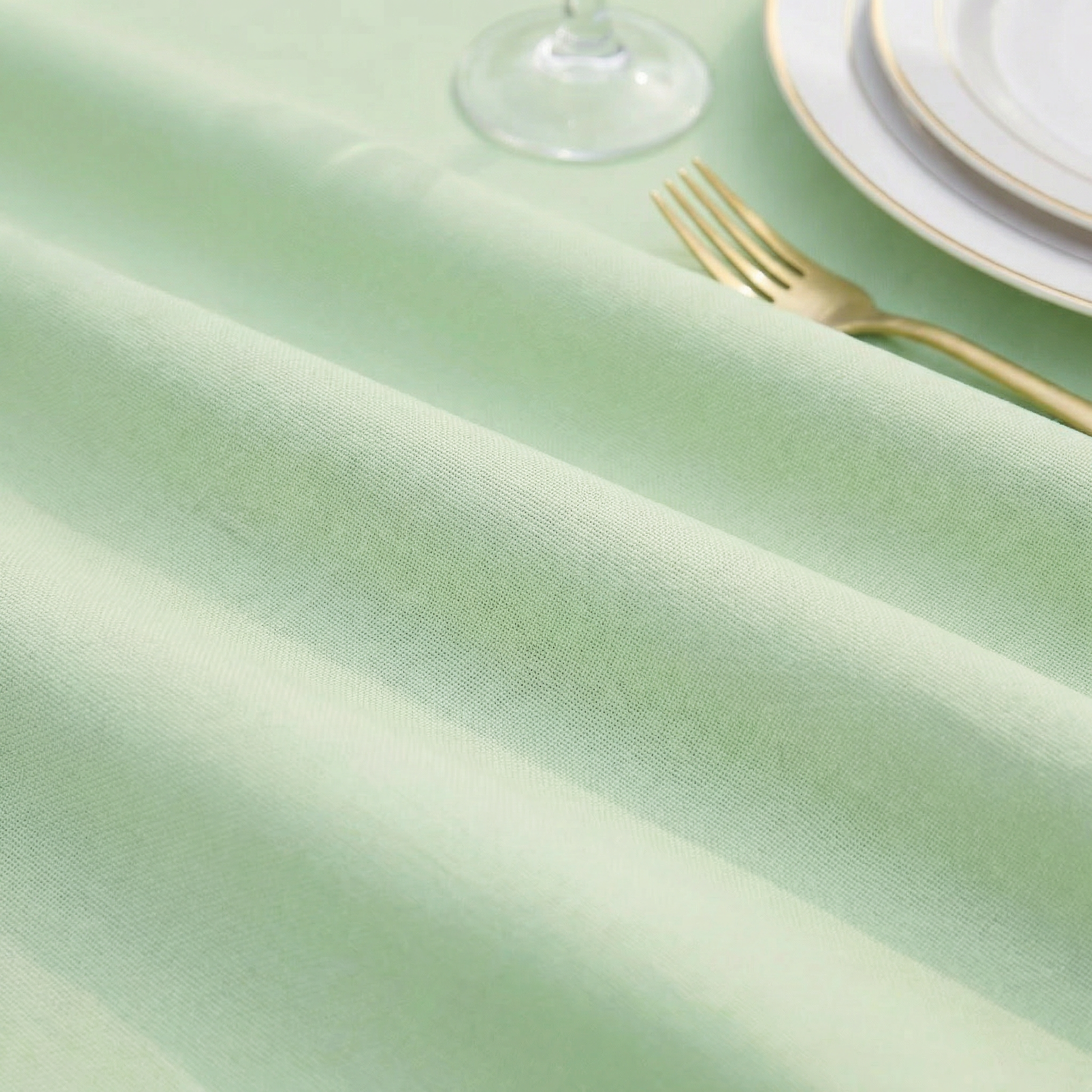 Sage Green Round Premium Polyester Tablecloth Size: 132 in | Wedding | Event | Wholesale by CV Linens