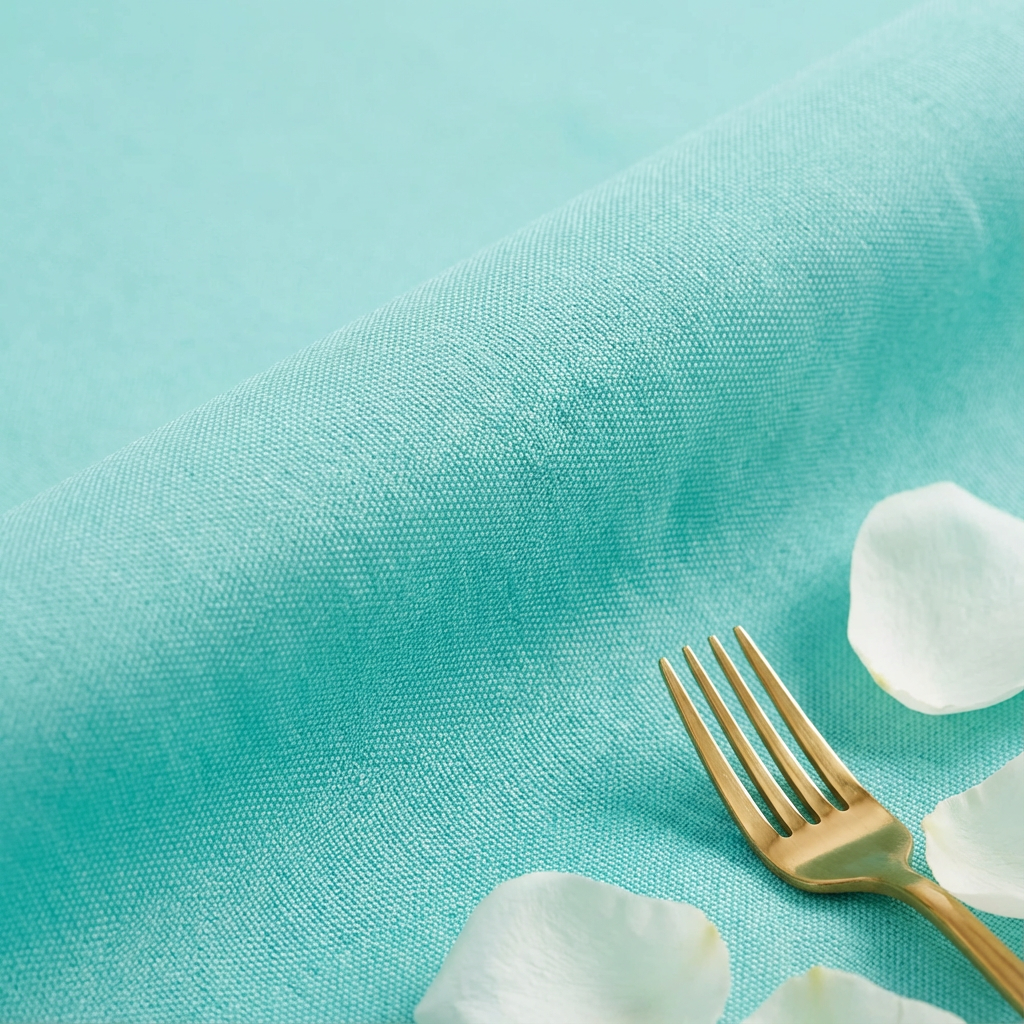 Turquoise Round Premium Polyester Tablecloth Size: 132 in | Wedding | Event | Wholesale by CV Linens