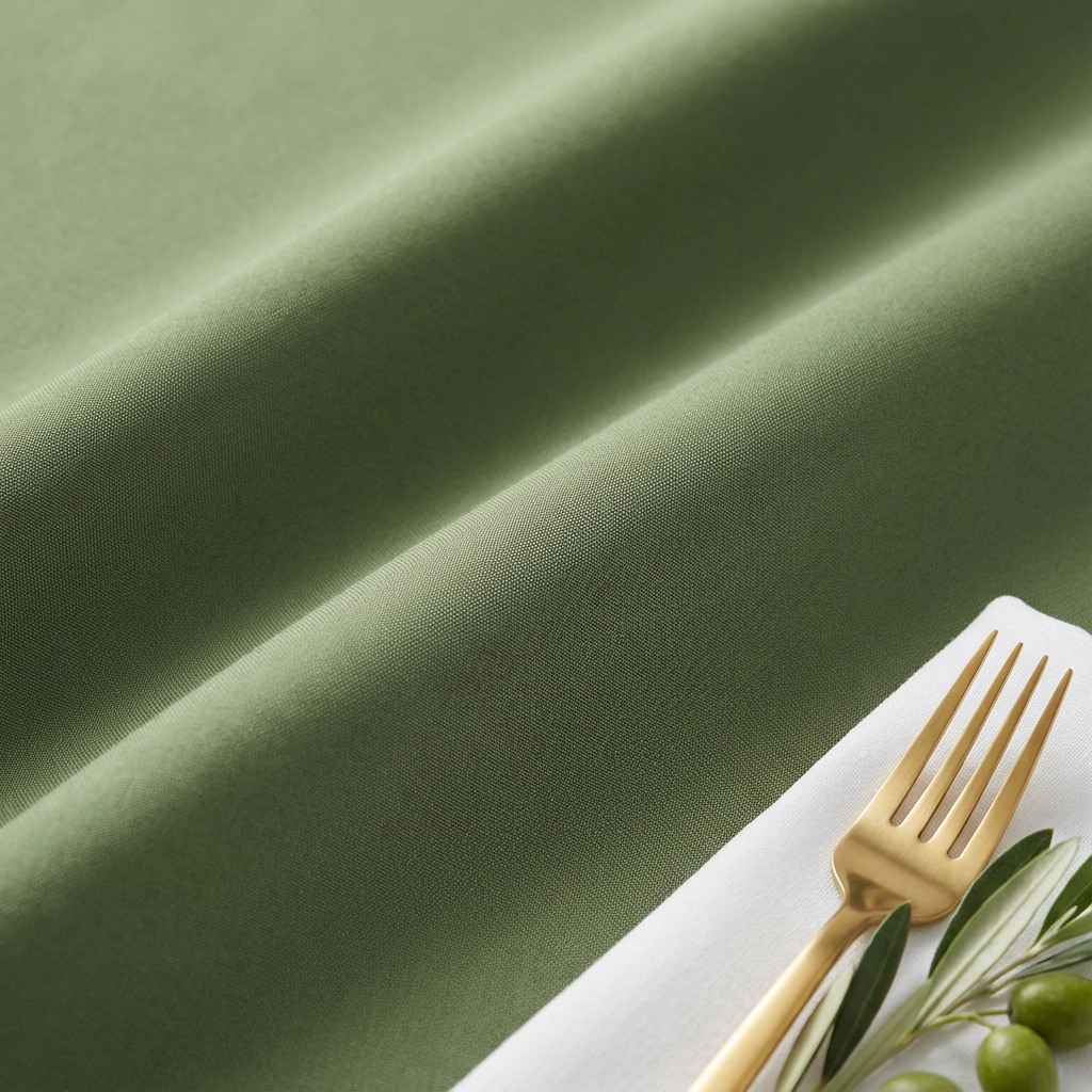 Willow Green Premium Polyester 132" Round Tablecloth | Wedding | Event | Wholesale by CV Linens