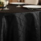 Lifestyle_Detail_Black Pintuck Round Tablecloth Size: 132 in 