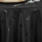 Lifestyle_Detail_Black Sequin Embroidery Taffeta Round Tablecloth Size: 132 in