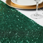 Lifestyle_Detail_Emerald Green Glitz Sequin Table Runner Size: 12-13 X 108 in