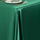 Lifestyle_Detail_Emerald Green Satin 90" x 156" Rectangular Tablecloth