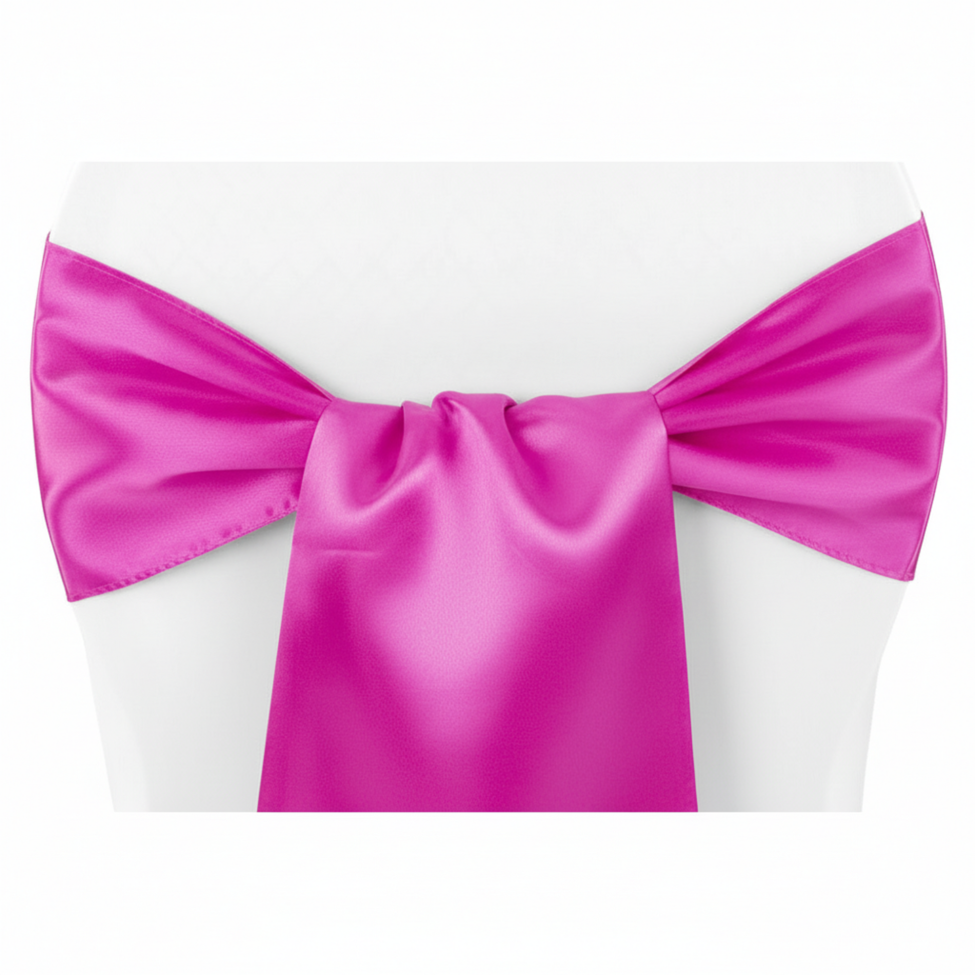 Lifestyle_Detail_Fuchsia Standard Satin Chair Sash Size: 6 X 108 in