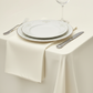 Lifestyle_Detail_Ivory Lamour Satin Oblong 90" x 156" Rectangular Tablecloth