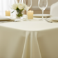 Lifestyle_Detail_Ivory Rectangular Oblong Premium Polyester Tablecloth Size: 90 X 132 in