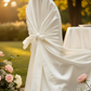 Lifestyle_Detail_Ivory Universal Satin Self Tie Chair Cover Image